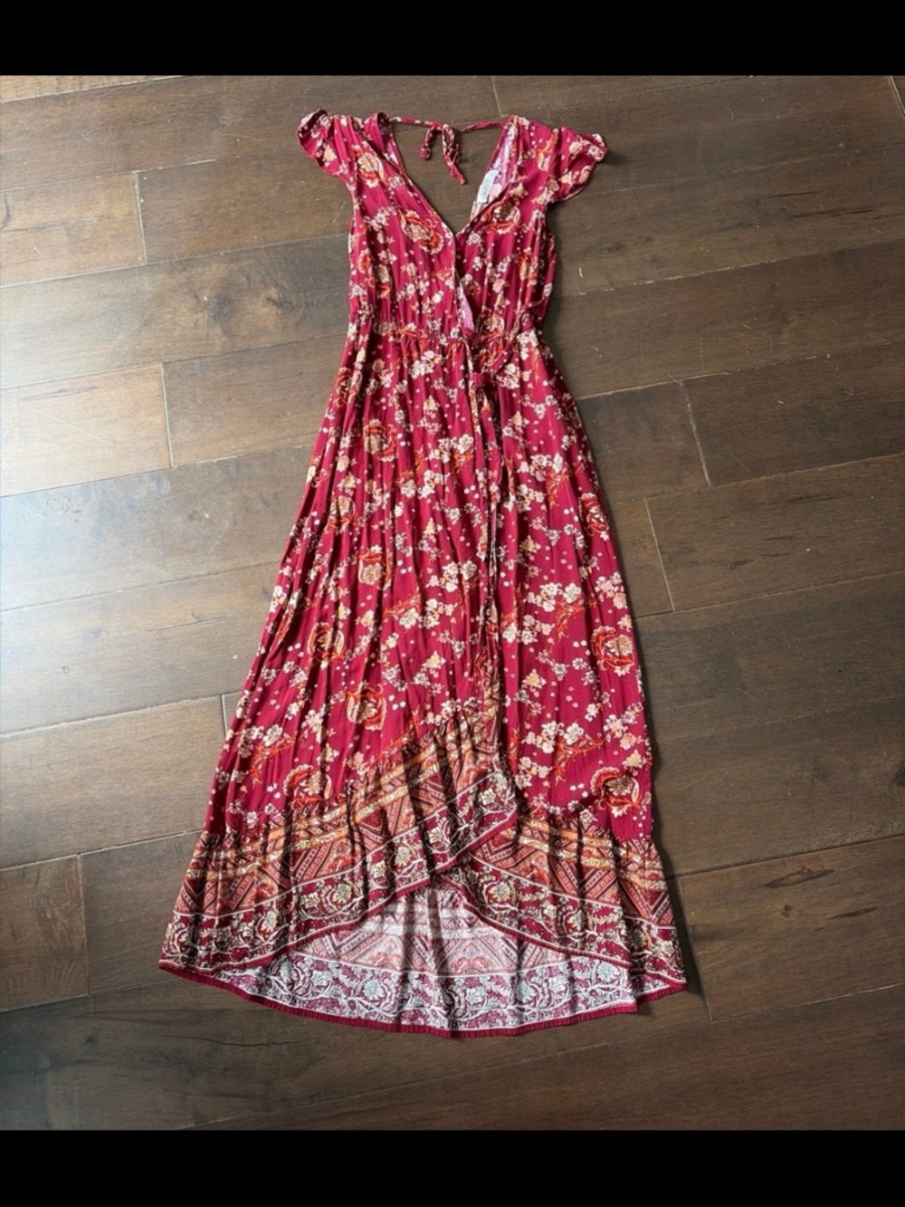 Red Floral Boho Maxi Dress Band of Gypsies